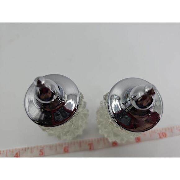 VTG Indiana Glass Diamond Point Salt & Pepper Shakers Crystal NOS - Picture 6 of 11